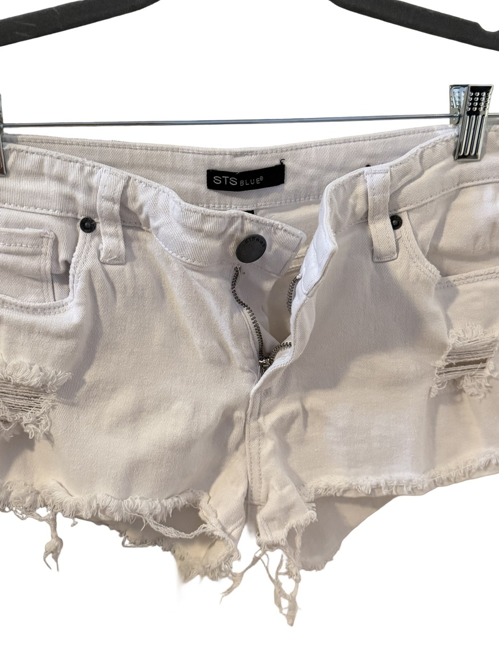 STS Blue White Distressed Cutoff Denim Shorts